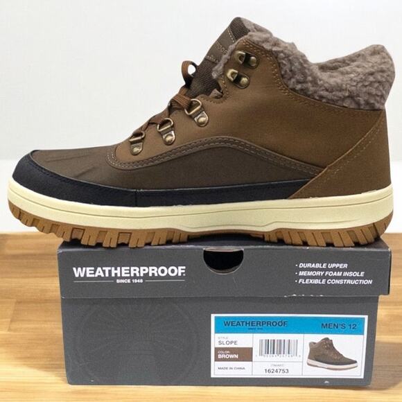 Weatherproof Men's Winter Sneaker Boots Knit Collar Slope Memory Foam Size 12 - Picture 1 of 6